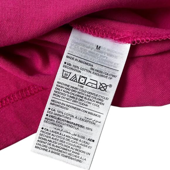 Old Navy Pink Embroidered Puff Sleeves Shirt Women's Size Medium NWT | 26-41 - Picture 4 of 6